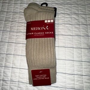 Merona 3 Pair Classic Socks Khaki Shoe Sizes 10-13‎